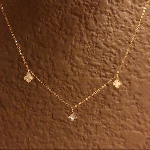14k Yellow Gold Four Leaf Clover Necklace